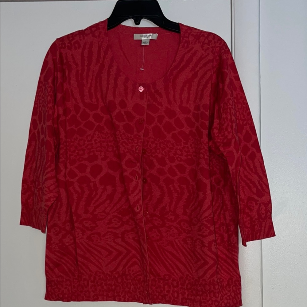 Women's Red Patterned Sweater